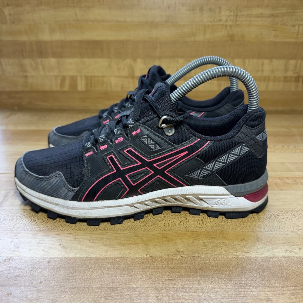 ASICS Gel-Kahana 8 Women Trail Running Shoes Black Pink 1022A198 Size 6 - Picture 2 of 7